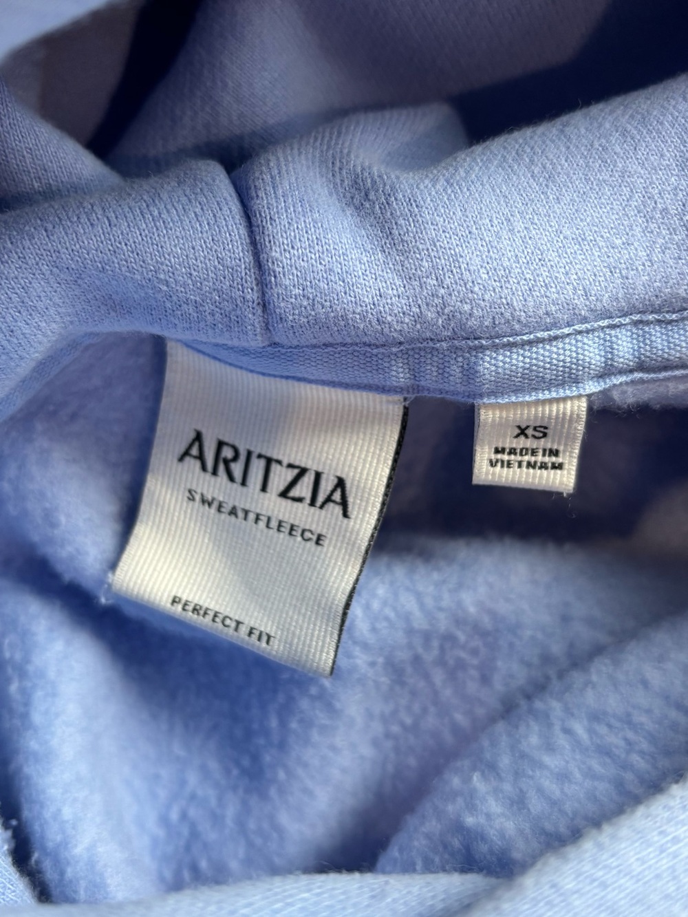 Aritzia pale Blue Sweatfleece Hoodie Sweater